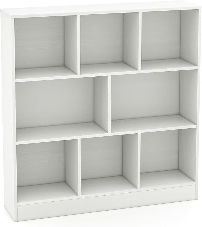 Giantex 8 Cube Bookcase, 4-Tier Freestanding Bookshelf w/ 8 Open Compartments, 2 Anti-Tipping Kits, Modern Display Cabinet, 41" Wood Cubby Storage Organizer for Living Room, Bedroom, White