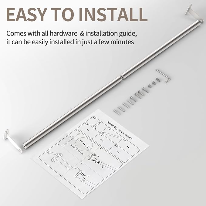 JUYSON Single Towel Bar for Bathroom, 30 Inch Towel Rack, Brushed Nickel | Wall Mounted, Stainless Steel, Rust Resistant, Space-Saving Design, Easy Installation