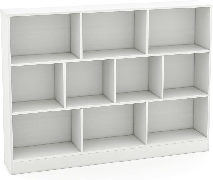 Giantex 10 Cube Bookcase, 4-Tier Freestanding Bookshelf w/ 10 Open Compartments, 2 Anti-Tipping Kits, Modern Display Cabinet, 41" Wood Cubby Storage Organizer for Living Room, Bedroom, White