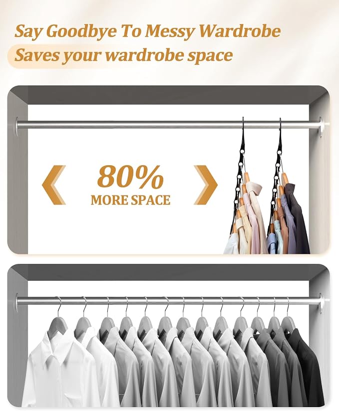 AMKUFO Hangers-Space-Saving 16 Pack Space-Saver, Plastic Magic Hangers for Small Closet Organization, Multifuctional Clothes Hangers for Closet Organizer and Storage, Small Sapce Home Essentials