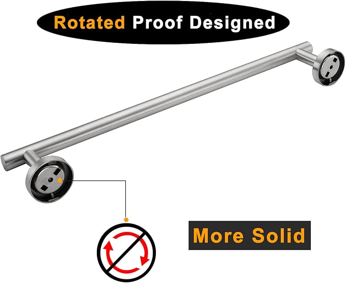 Nolimas Brushed Nickel Bath Towel Bar Single Bars Towel Rack Rod Classic Wall Mounted SUS304 Stainless Steel Bathroom Towel Holder Toilet Kitchen Towel Shelf Single Layer,16 inches