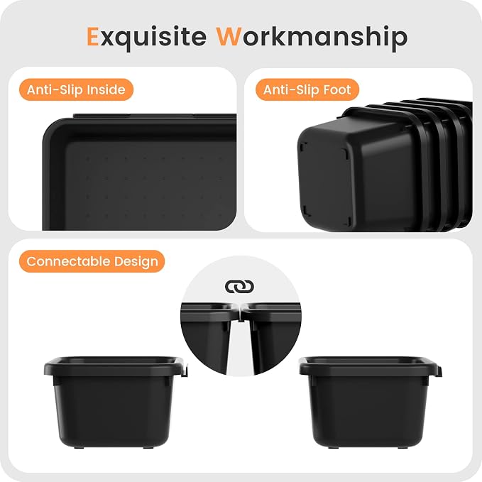 【Military Grade】A-LuGei Drawer Organizer,【𝟱𝗦𝗶𝘇𝗲】Makeup organizer,【Holds 177 Items】Bathroom Organizers and Storage,Organization and Storage,Desk Drawer Organizer for Vanity【Black】