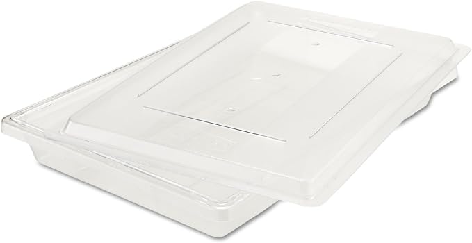 Rubbermaid Commercial Products Large Shallow Food Storage Container, 5 Gallon, Clear, for Restaurant/Kitchen/Cafeteria