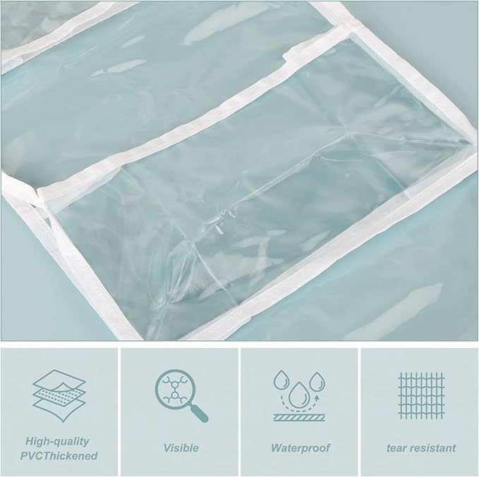 Fixwal 5-Shelf Over The Door Hanging Pantry Organizer, Room Organizer with Clear Plastic Pockets, 25lb Ultra Sturdy & Large Capacity for Closet, Bedroom, Nursery, Bathroom and Sundries