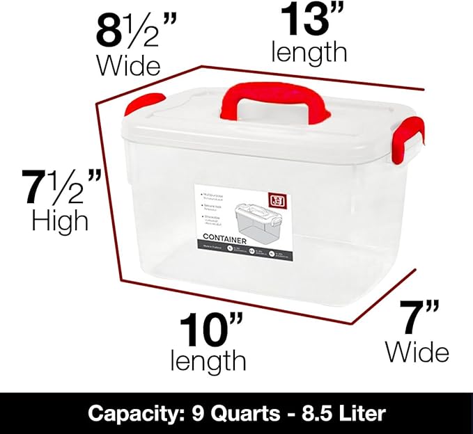 Tribello Clear Plastic Storage Bins with Lids Stackable Storage Bins - 9 Quarts - 6 Pack