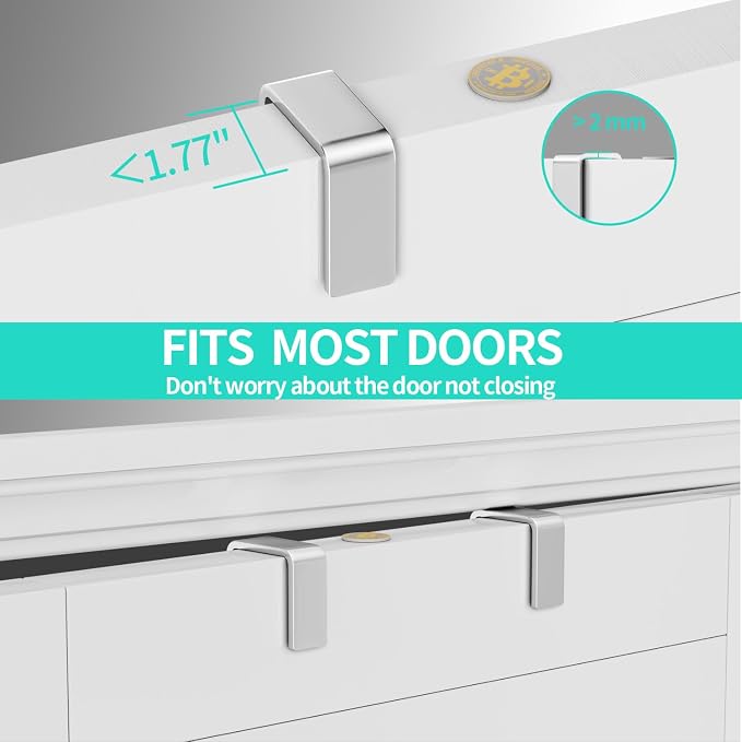 HapiRm Over The Door Organizer - Hanging Door Organizer with 4 Metal Large Capacity Baskets and Adjustable Coat Hook for Bathroom Bedroom Kitchen Pantry Closet Cabinet