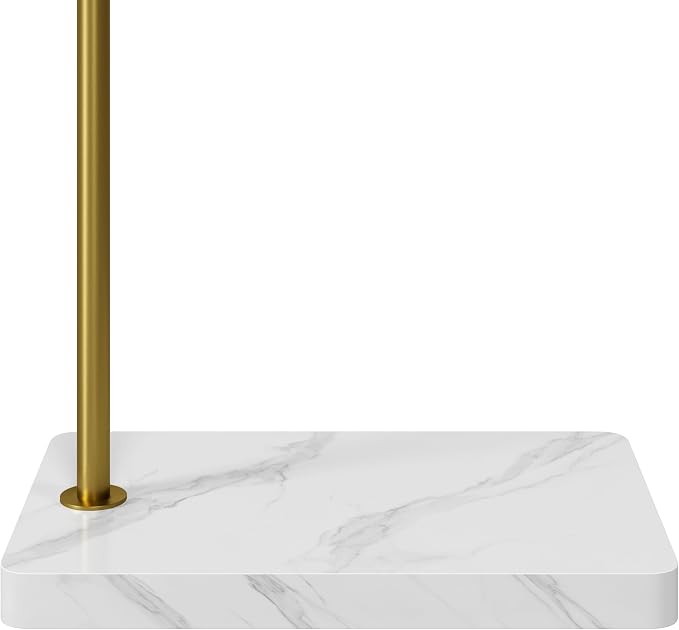 HOMEFORT Metal Coat Rack, Modern Coat Tree with 3 Hooks, L Shaped Coat Hanger Stand, Freestanding Coat Rack for Entryway and Corner, Gold