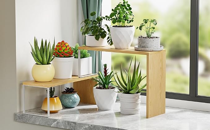 Cabinet Organizer Shelf, 2-Tier Kitchen Counter Organizer Corner Shelves Coffee Bar Organizers for Countertop Kitchen Storage Spice Rack