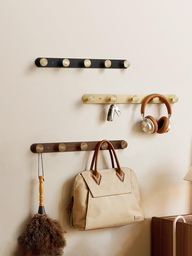 1 Pack Coat Rack Wall Mounted Gold Brass Towel Hooks for Bathrooms Wall Hooks for Hanging Robe Coat Hooks Kitchen Decorative Heavy Duty Zinc Alloy