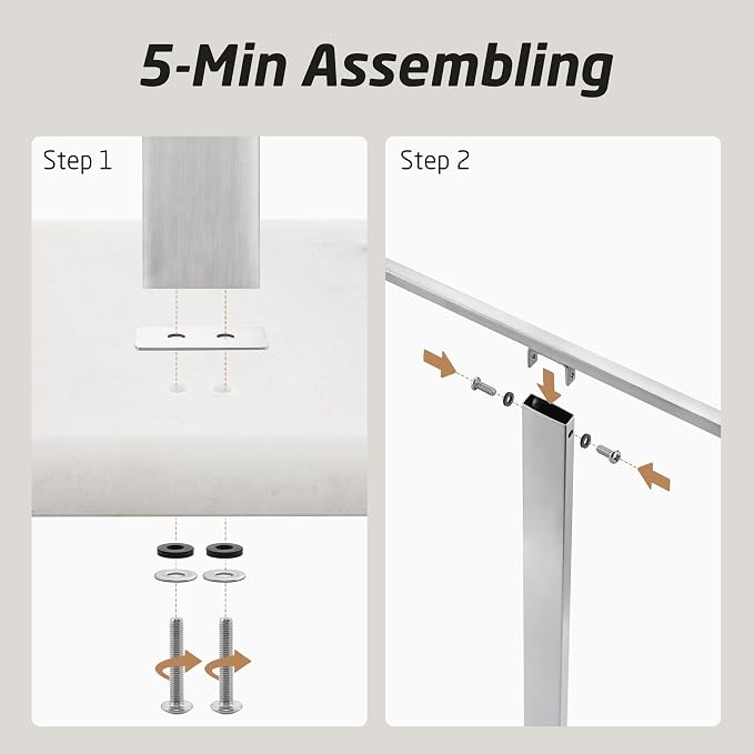 KES Standing Towel Racks for Bathroom 2-Tier, Floor Towel Rack Stand with Heavy Marble Base, Upgrade Steady Freestanding Design, Pro-Grade 18/8 Stainless Steel Brushed Finish, BTH217-2