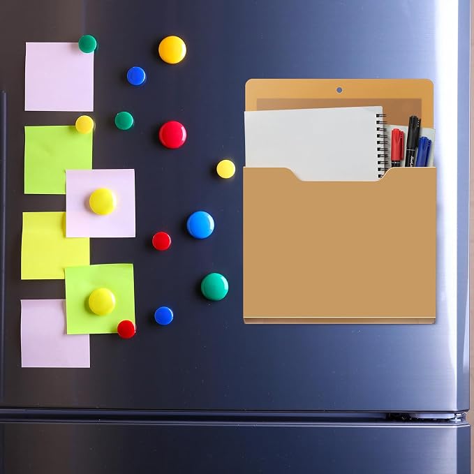 6 Pcs Magnetic Wall File Organizer Magnetic Wall File Holder Refrigerator Magazine Holder for Mail Letters Paper(Mocha Mousse Color,Vertical-large)