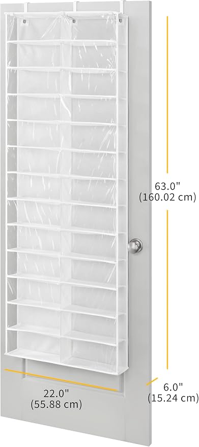 Whitmor Over The Door Shoe Shelves - 26 Sections - White