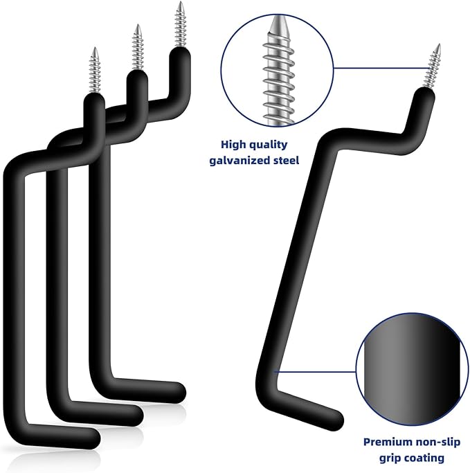 10 Pcs Ladder Hook Screw in Storage Hanger for Garage Wall | Wall Mount Garage Storage Hooks, Heavy Duty Shelf Organizer, For Bike, Foldable Chair, Ladder