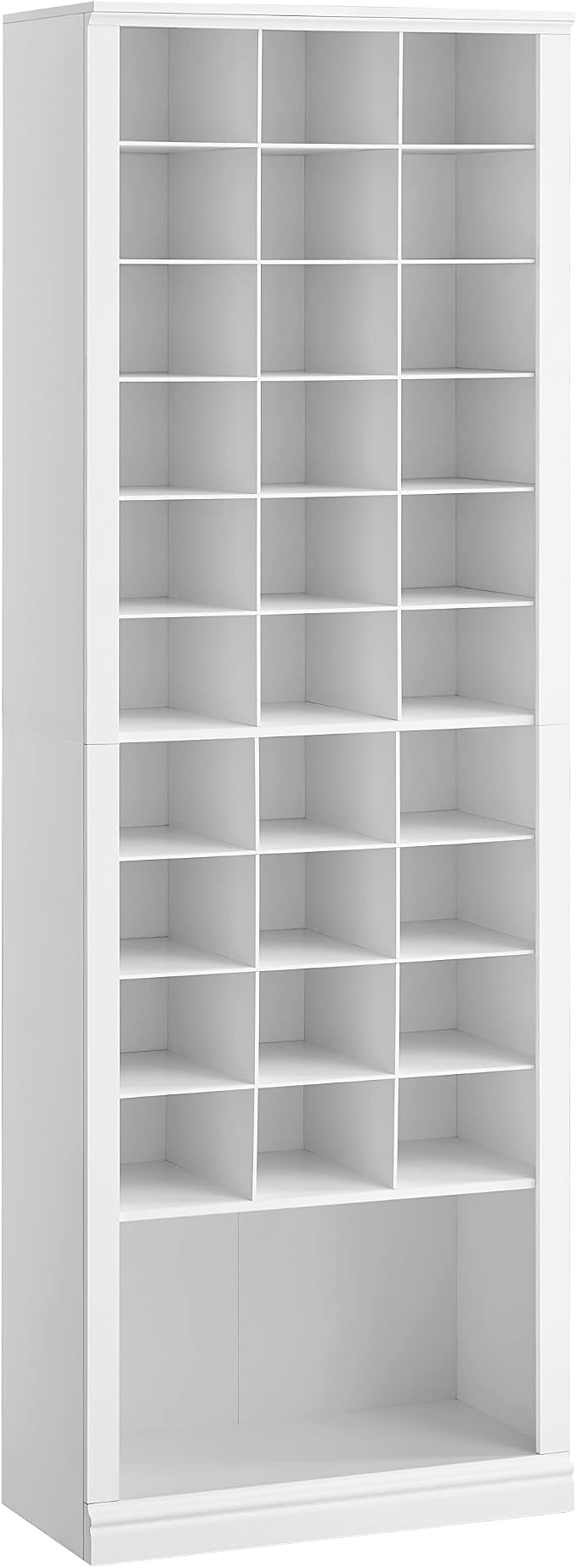 Hzuaneri 11 Tiers Shoe Storage Cabinet, Tall Shoes Cabinet with Cubby | Freestanding Wooden Shoe Organizer, 30-33 Pairs, Shoes Cubby Organizer for Entryway, Bedroom, White 02001BSR