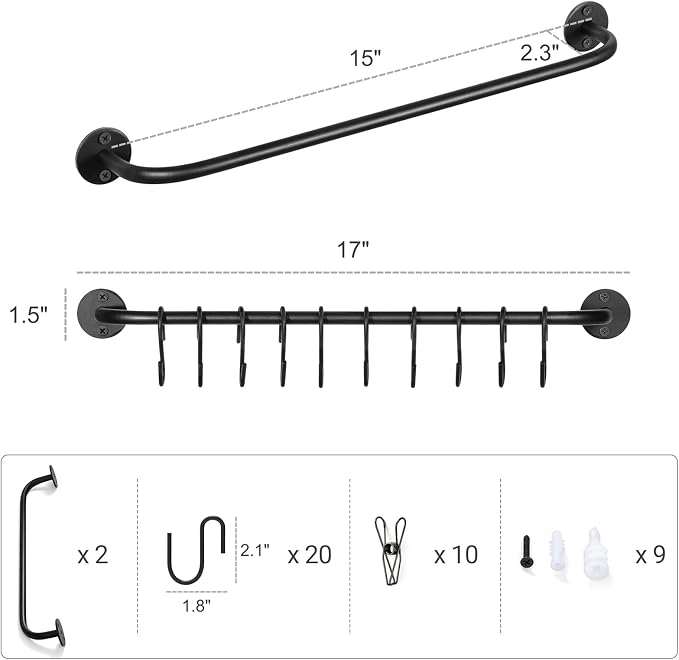 Mkono Hat Organizer Hat Rack for Wall Storage Holder with 20 Hooks Set of 2 | Hanging for 20 Caps, Adjustable Hooks, Space-Saving, Holds Baseball Scarves Belts Bags, Closet Door Bedroom Entryroom Laundry