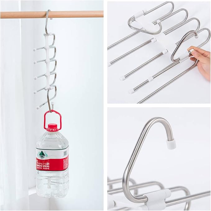 Kalimdor Pants Hangers 2 Pack Space Saving Metal Closet Organizer,Clothes Pants Hangers,Anti-Slip Design,Closet Organizers and Storage for Pants Jeans Skirts Scarf Legging