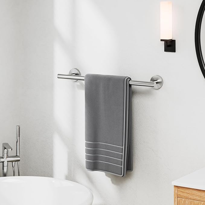 Luxbaro 18 Inch Brushed Nickel Towel Bar, Thicken, Total Length 20-Inch | Towel Rack for Bathroom Wall, SUS304 Stainless Steel Towel Rod, Modern Home Decor