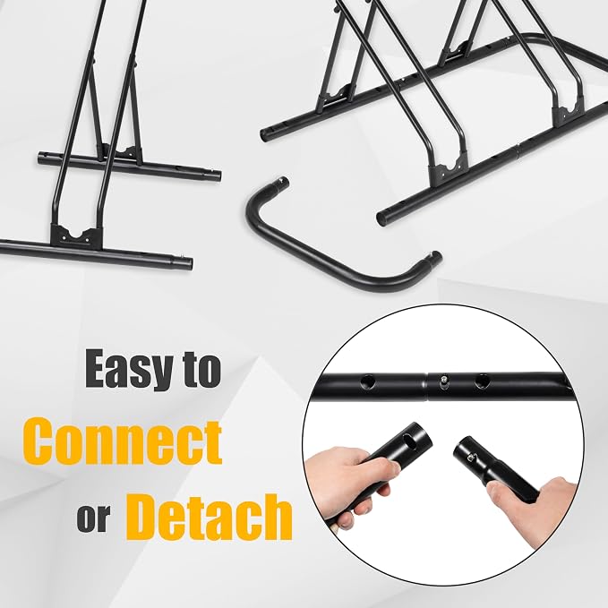 CyclingDeal Bicycle Floor Parking Rack Stand - for Mountain MTB Road Bike - Indoor Home Garage Storage - Adjustable 3 Bikes