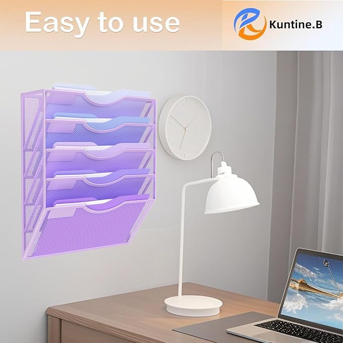 Kuntine.B Wall File Organizer Office Hanging Magazine Holder Wall File Organizer for Office Home