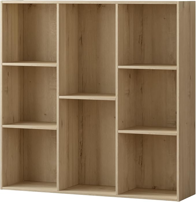 8 Cube Storage Organizer, Wooden Cube Shelves with Closed Back Panel, Reversible Bookcase, Cubes Closet Organizer for Home, Living Room, Kids Room, Office, Bedroom, Study, Hallway