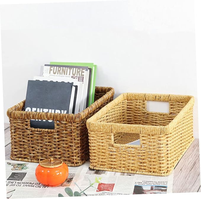 Alipis Material Woven Storage Basket Decorative Desktop Basket for Sundries Boho Style