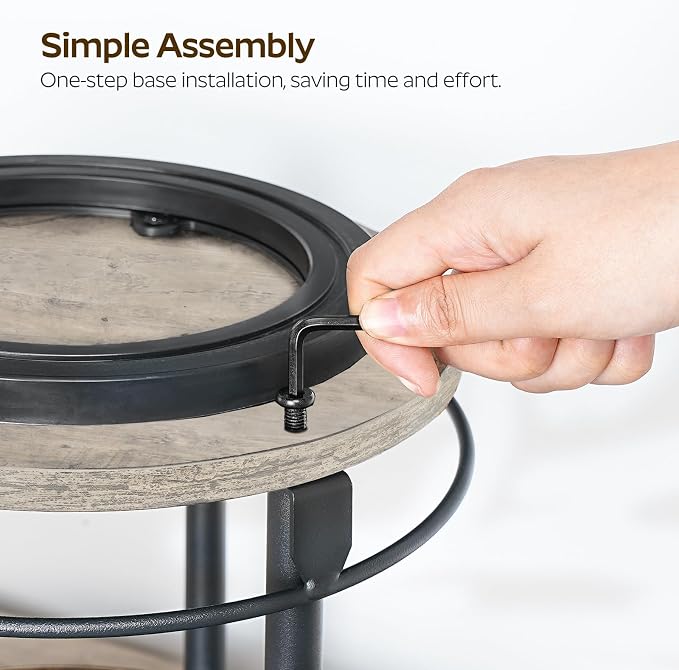 YATINEY Lazy Susan Organizer, Rotating Spice Rack, 2 Tier Spice Turntable Organizer, Industrial Turntable Spice Holder, for Kitchen Countertop and Cabinet, Compact and Versatile, Greige SR22BG