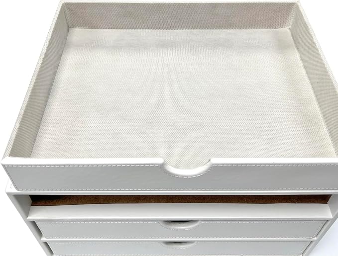 UnionBasic Document Organizer, 3-Drawer File Cabinet Document Storage Box, Office Desktop Filing Organizer, White