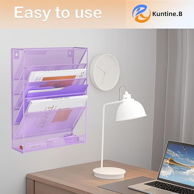 Kuntine.B Wall File Organizer Office Hanging Magazine Holder Wall File Organizer for Office Home