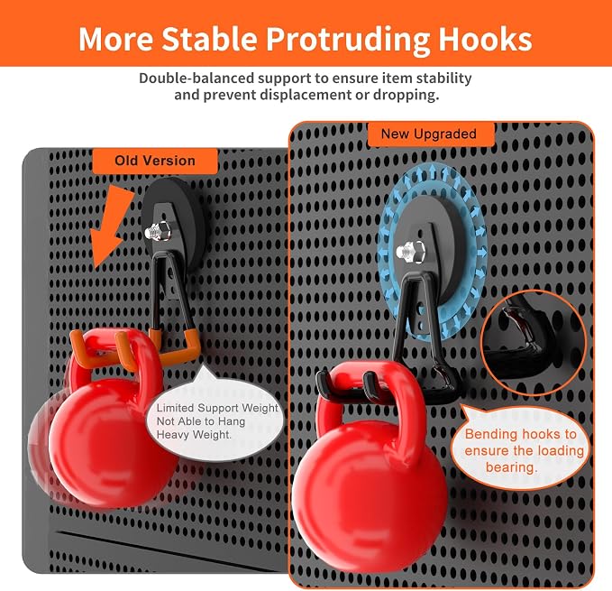 ENUODA Strong Magnetic Hooks Heavy Duty Upgraded Large Magnets with Hooks Magnetic Garage Hooks for Hanging Shovel, Broom, Wreath, Garden Tool, Toolbox, Shed, Garage, Locker, 4PCS