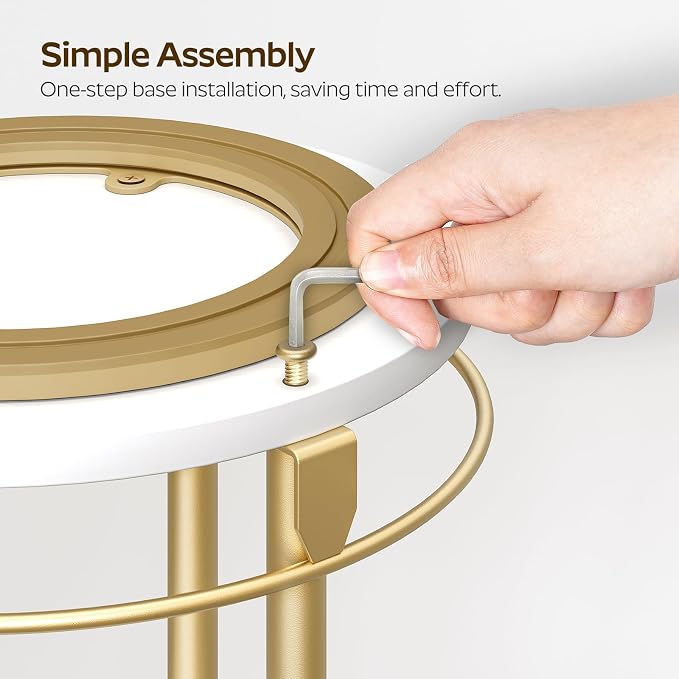 YATINEY Lazy Susan Organizer, Rotating Spice Rack, 2 Tier Spice Turntable Organizer, Industrial Turntable Spice Holder, for Kitchen Countertop and Cabinet, Compact and Versatile, White and Gold SR22DW