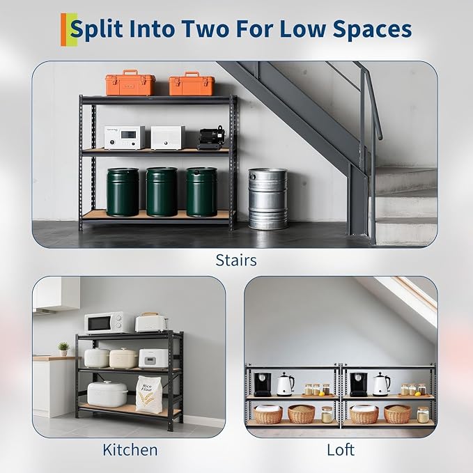 Storage Shelving Unit, 5-Tier Adjustable Metal Storage Shelves, 30" L x 12" W x 60" H Heavy Duty Garage Storage Shelves for Kitchen Pantry Basement Bathroom Laundry