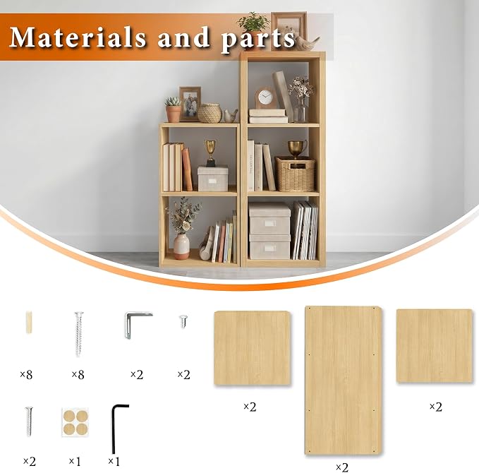 WannabeMyself【2026 Wooden Thick Frame】 3 Cube Storage Organizer with Anti-Tipping Kits, Reversible Open Back Book Shelf,Bookcase for Living Room,Bedroom,Entrance Hall,Office,11.6×36.3×13.1,Oak Color