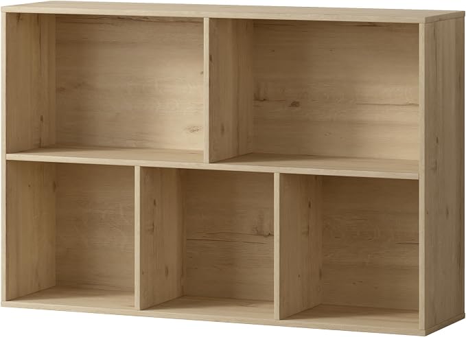 5 Cube Storage Organizer Bookshelf, Closed Back Display Bookcase, Reversible Bookcase, Cubes Closet Organizer for Home, Living Room, Kids Room, Office, Bedroom, Study, Hallway