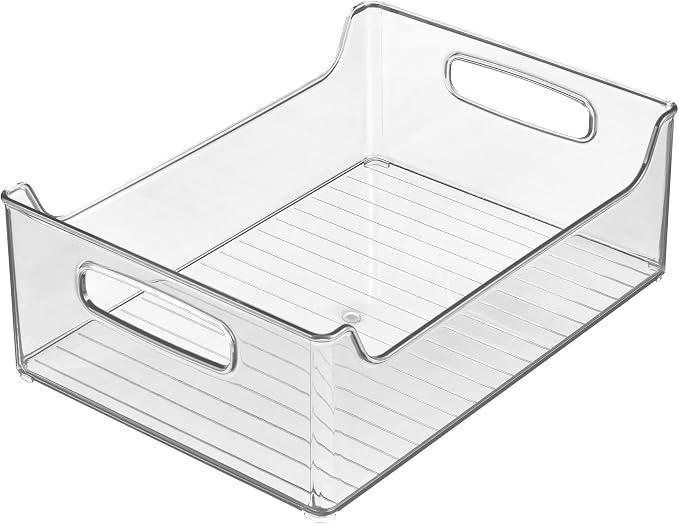 iDesign Stackable Clear Plastic Storage Bin, 4-Pack | Kitchen Organizers, For Fridge, For Cabinet, For Pantry