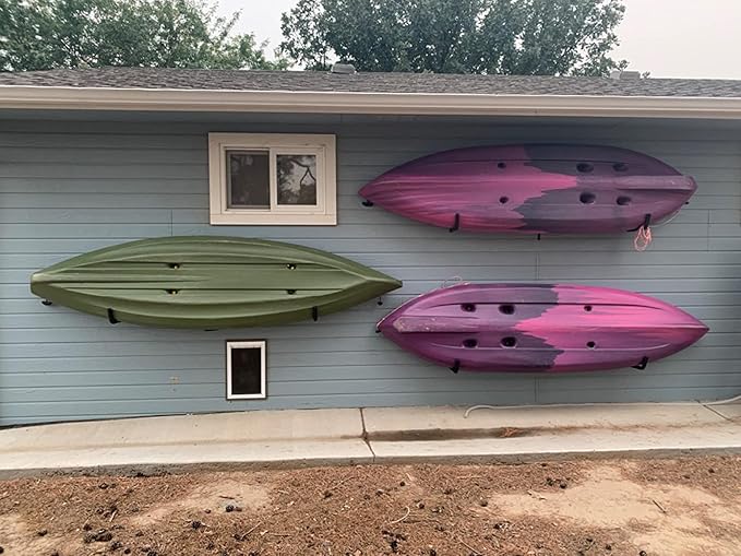 Garage Storage Kayak Hooks, 15.5 Inch Heavy Duty Storage Hanger, Wall Mounted Rack for Hanging Canoe Paddleboard, Surfboard, Snowboard, Ladders, Bikes, 15.5Inches x 10.8Inches