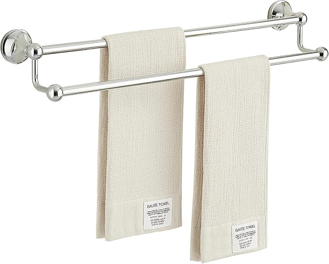 Antique Bathroom Double Towel Bar Chrome, 24 Inch Towel Racks for Bathroom Wall Mounted,Bathroom Towel Holder,Bathroom Two Towel Hanger Rod