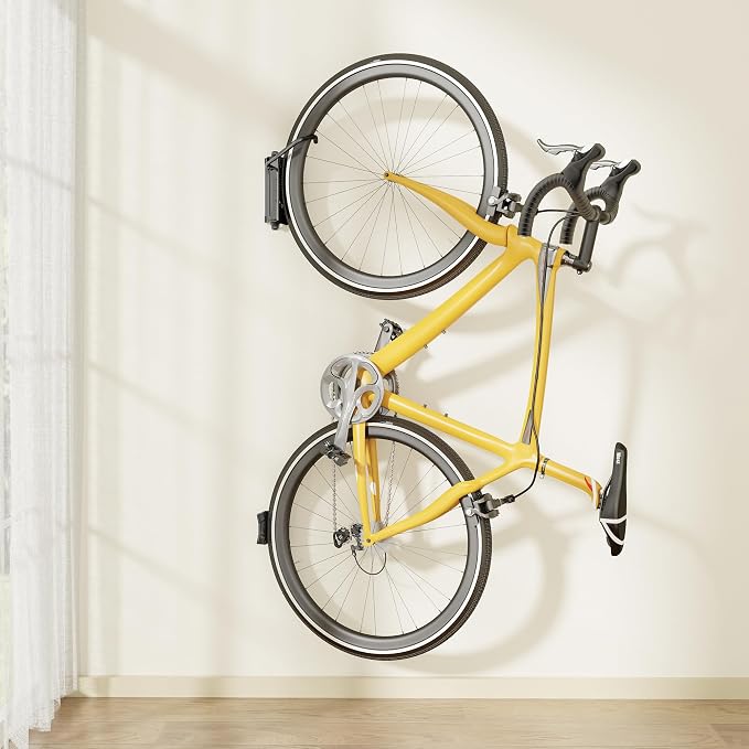 monTEK Heavy Duty Swivel Bike Wall Mount Holds Up to 77lbs, 1 Pack | Swivel Bike Wall Hanger, Up to 3.5" Tire Width, Space-Saving Bike Rack, Bike Storage for Garage Tool Room Storehouse