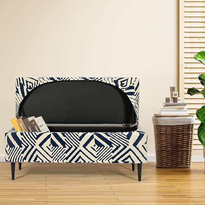 FUANGUI Ottoman Cover Slipcovers Rectangular Folding Stretch | Storage Bench Footrest Sofa Stool Covers Footstool Protector with Elastic Bottom, Removable Washable,Large