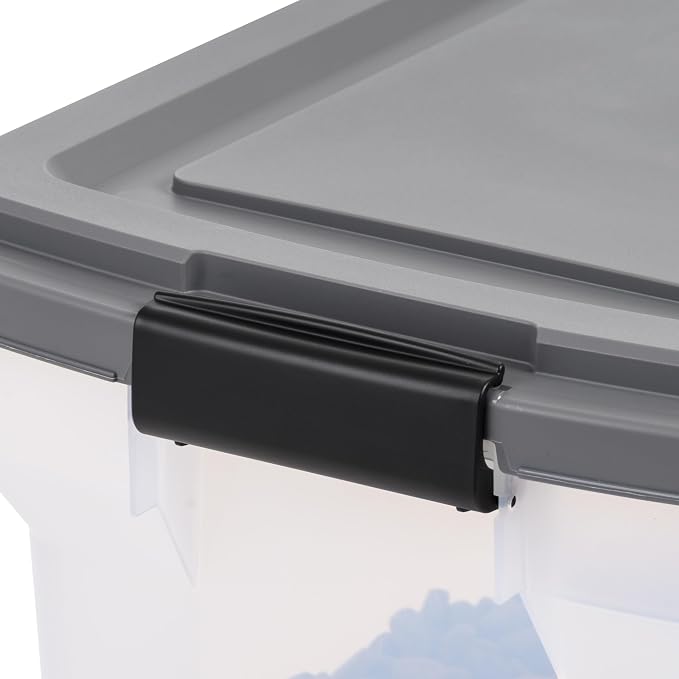 IRIS USA Dog Food Storage Container, Up to 58 lbs, Dark Gray, Made in USA | Includes 2-Cup Scoop & Wheels, Airtight Seal, BPA-Free, Bird Seed, Cat food, Cat Litter, Chicken Feed, Pellets