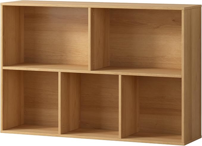 5 Cube Storage Organizer Bookshelf, Closed Back Display Bookcase, Reversible Bookcase, Cubes Closet Organizer for Home, Living Room, Kids Room, Office, Bedroom, Study, Hallway