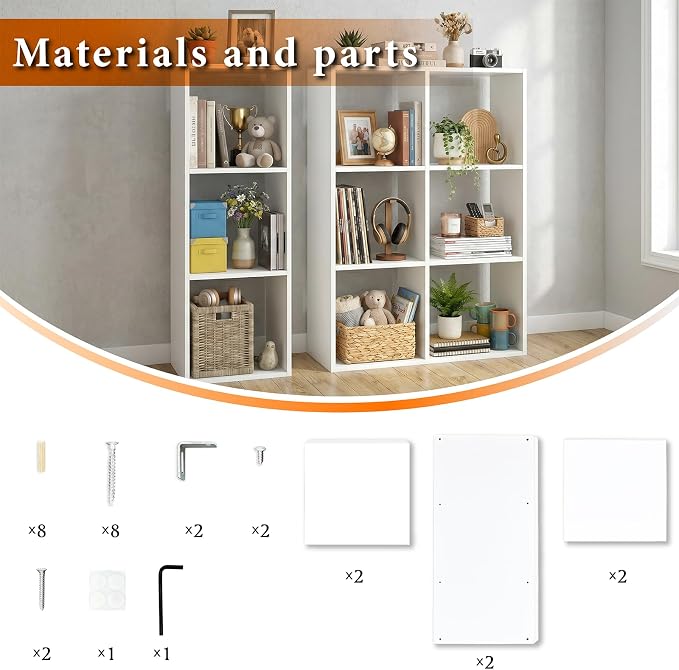 WannabeMyself【Sturdy Build&Easy Assembly】 3 Cube Storage Organizer with Anti-Tipping Kits,Reversible Open Back Book Shelf, Bookcase for Living Room,Bedroom,Entrance Hall,Office,12.2×11.4×35.9,White