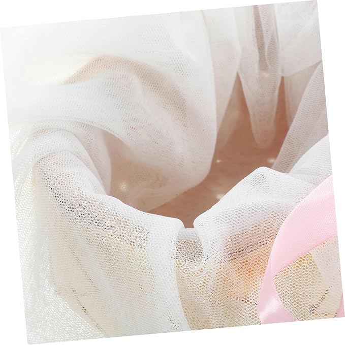 Zerodeko Woven Rattan Basket for Fruits and Flowers Decorative Storage Basket with Natural Touch for Home Wedding and Picnic Decor Includes Tulle Ribbon
