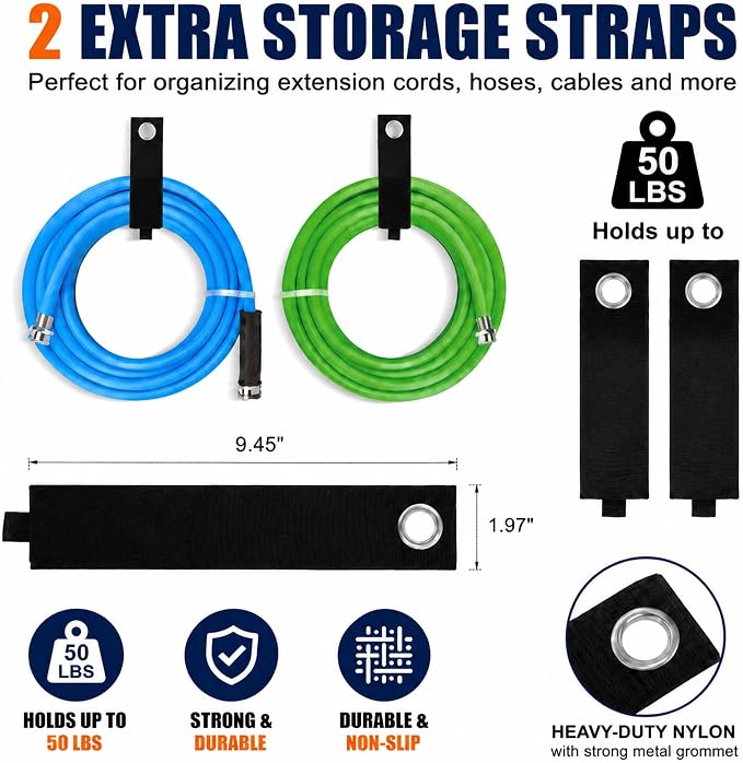 Heavy Duty Wall Garage Hooks, Steel Anti-Slip Utility Hooks Storage Organization Hangers for Ladders, Bikes, Hose, Garden Tools, Coats, Bags with Mounting Hardware Kit (Black, 10 Pack)