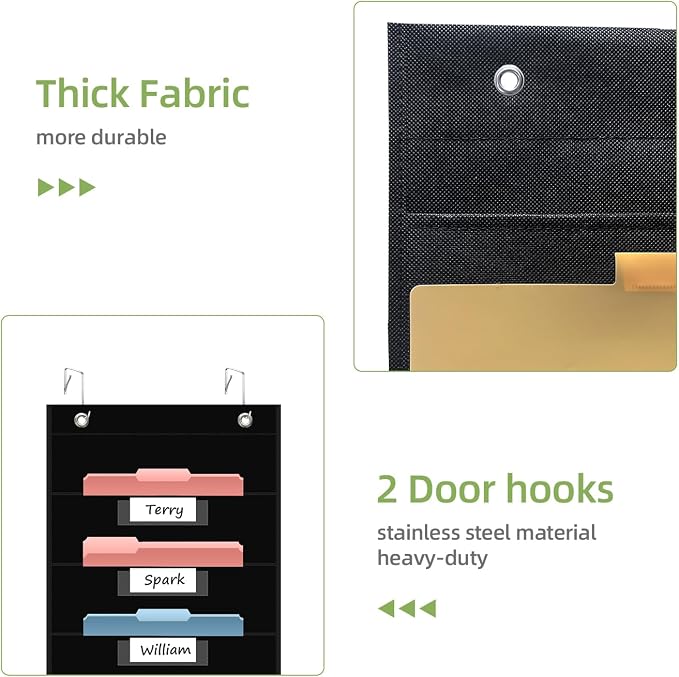 ANCOMEDO 8 Pockets File Storage Pocket Chart with 8 Nametag Pockets,Hanging Wall File Organizer for Classroom and Office Use, Keeps assignments, Files, scrapbooks, and Papers neatly Organized.
