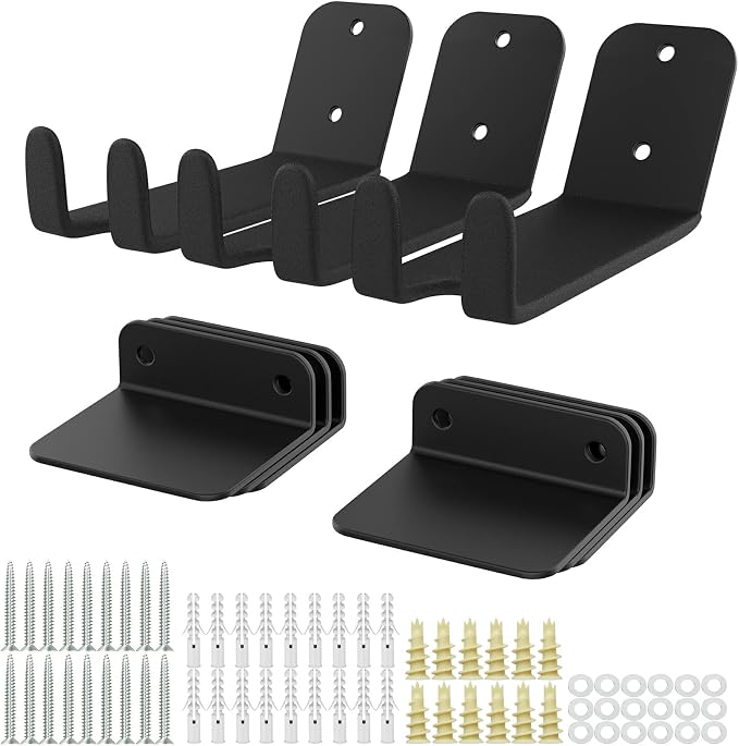 WALMANN 3 Pack Bike Pedal Hanger Wall Mount, Heavy Duty Horizontal Bike Rack for Garage Wall, Bike Display Stand for Home Holds Up to 70 LBS