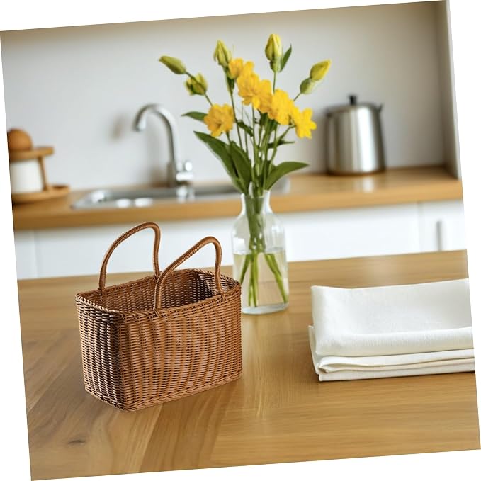 Hemobllo 1pc Decorative Woven Basket for Storage and Flower Arrangement Elegant Rattan Design Multi-functional Indoor Use for Home and Wedding Decor