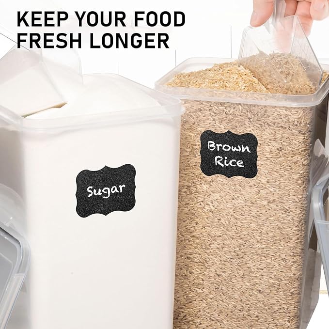 8.5L/287Oz Extra Large Airtight Food Storage Containers (2 PC) with Lids, Kitchen and Pantry Organization Containers for Baking Supplies, Cereal, Flour, Sugar, Rice (BPA Free)