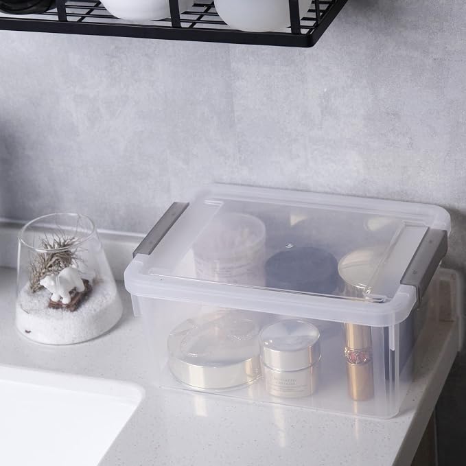 8Packs 3.2Qt Small Clear Storage Bins with Lids, Plastic | Containers with Lids for Crafts, Beads, Stationery, Toys and Accessories. Stackable to Save Space at Home,Office
