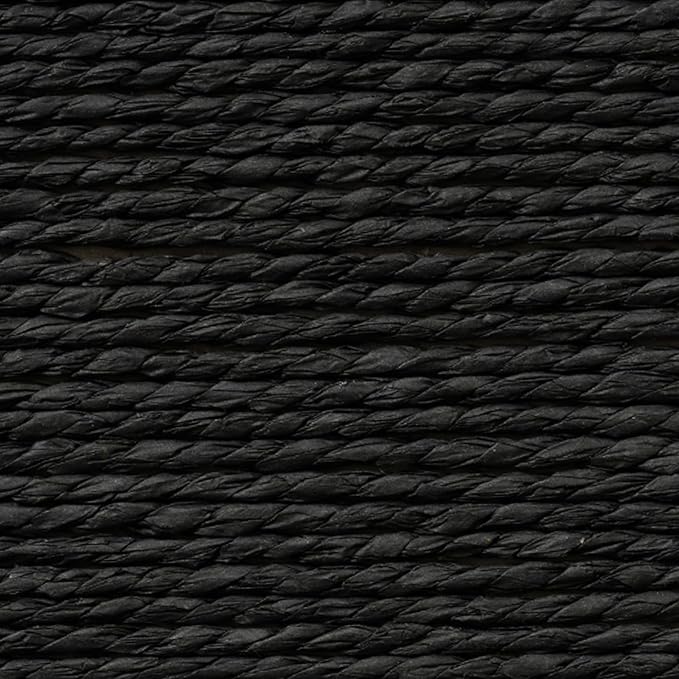 LA JOLIE MUSE Bathroom Basket Organizers, Paper Rope Storage, Black 4 Pack | Stackable, Sturdy Lined Woven Basket, Organizer for Toilet Paper, Laundry Room Essentials, Shelves and Nightstand Drawers