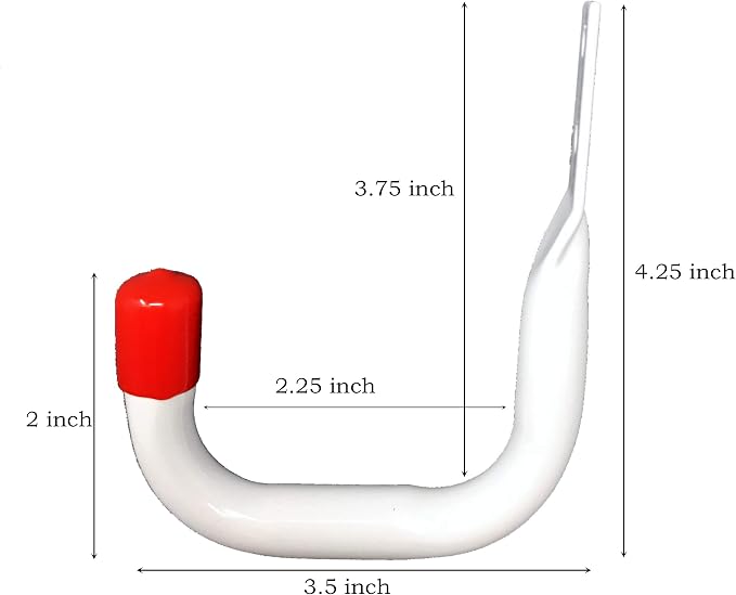 UH03-6P-W Garage Storage Utility Hooks, White, 6-Pack